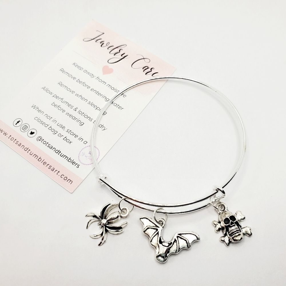 Spooky Halloween Bangle Adjustable Bracelet